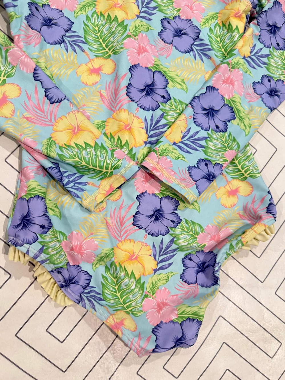 Ruffle Butts Floral Longsleeve Swimsuit - Picture 12 of 15